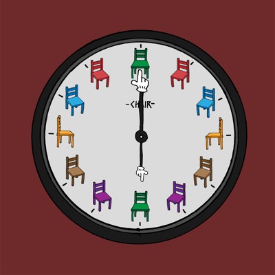 Chair clock - 06:00 AM