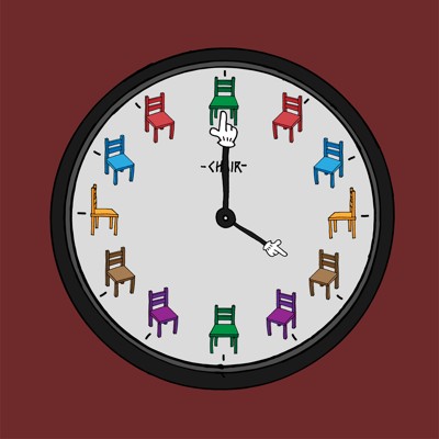 Chair clock - 04:00 AM