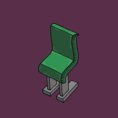 Green square chair